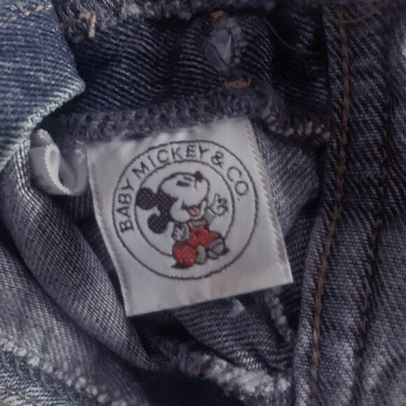 Vintage Mickey Mouse Denim Overalls Disney Baby Mickey & Co Size - Picture 7 of 10